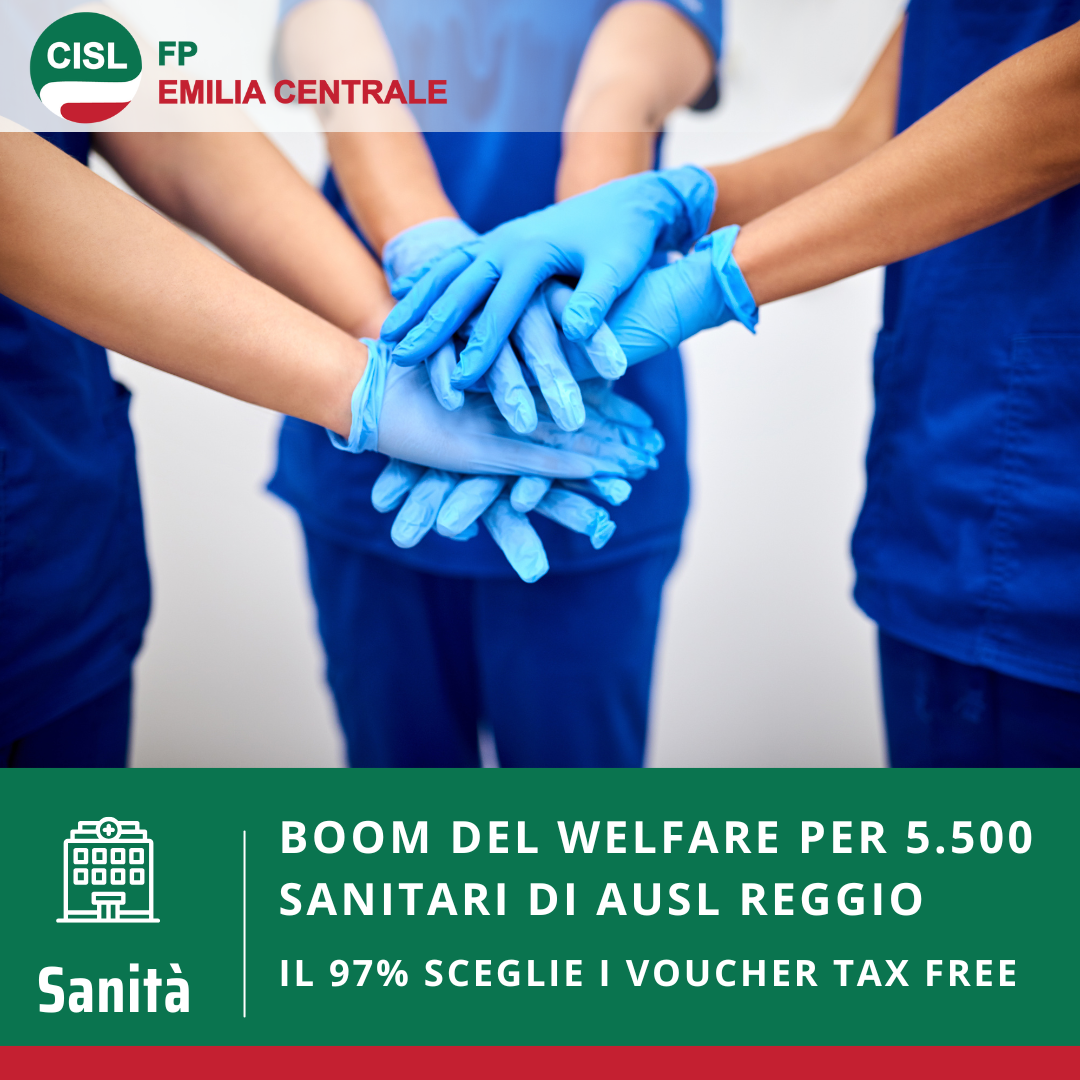 Boom del Wefare per 5.500 sanitari di AUSL Reggio 
